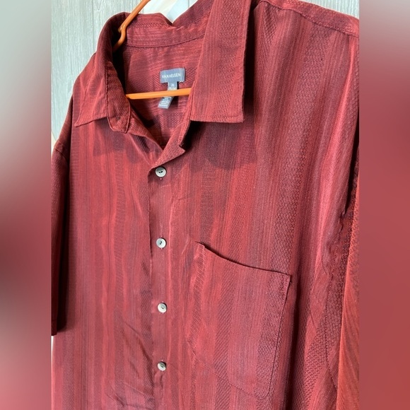 109. Van Heusen Men's Big and Tall Air Short Sleeve Button Down Poly Rayon xxl - Picture 3 of 4